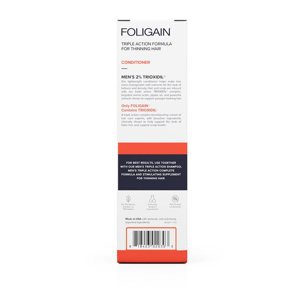 FOLIGAIN Triple Action Conditioner For Thinning Hair For Men with 2% Trioxidil