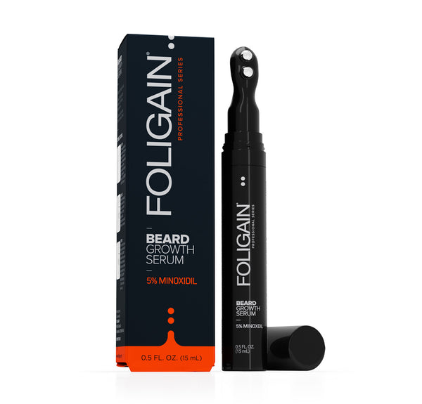 FOLIGAIN Minoxidil 5% Beard Growth Serum with Rollerball Applicator